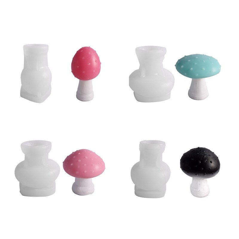 R2LE Diy Three-dimensional Mushroom Candle Silicone Mold Diy Handmade Diffuser Stone Aroma Plaster Mold for Craft