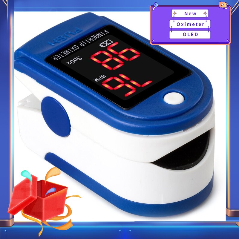 1pc Blood Oxygen Monitor OLED display Blood Oxygen Finger Pulse Digital Fingertip Oximeter Oxygen Saturation Monitor No Battery