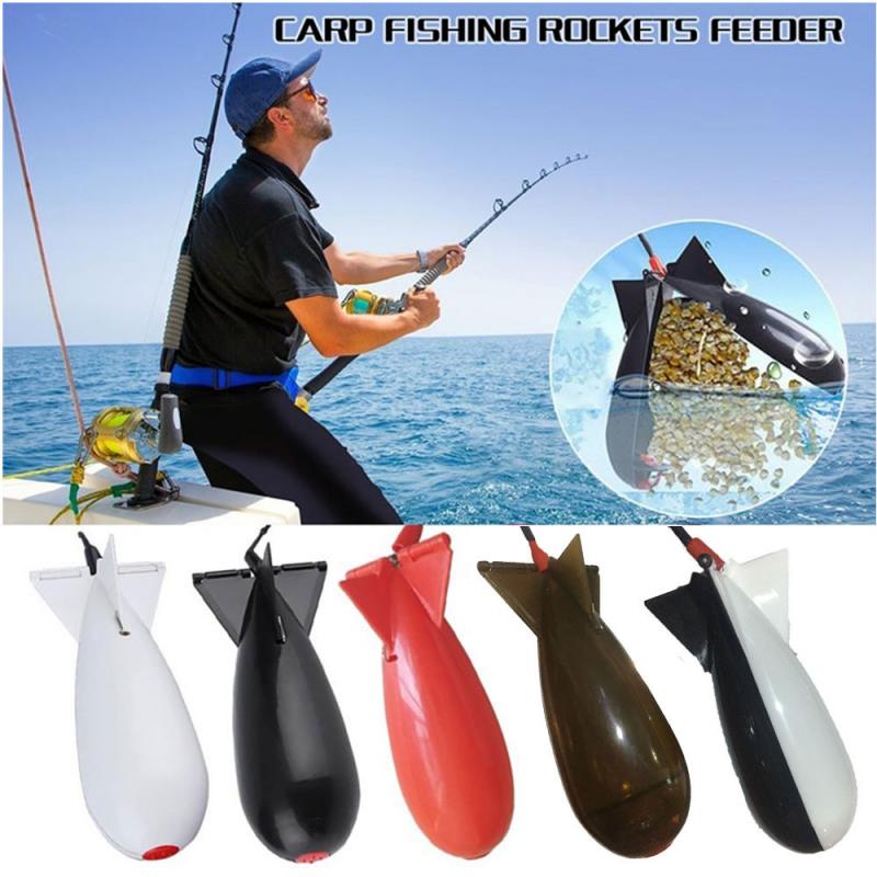 5 Colors Fishing Spomb Rockets Spod Fishing Tackle Feeders Pellet Rocket Feeder Float Bait Holder Maker Tackle Tool Accessories