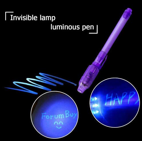 4 teile/los, UV-Licht Stift Unsichtbare Tinte Sicherheit Marker Stift Mit Ultra Violet LED Schwarzlicht
