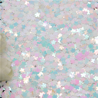 Ultradunne Bloem Pailletten 5Mm Roze Kersenbloesems Vorm Losse Pailletten Huisdier Pailetten Voor Nails Art Manicure Bruiloft Confetti 8G: ab white colorful