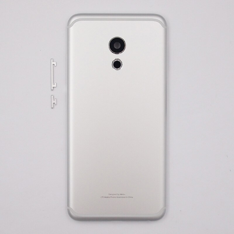 BaanSam Bateria Nova Tampa Traseira Para MEIZU Pro 6 5.2 Polegada Moldura Da Habitação Case Com Lente Da Câmera + Flash + Botões de Volume De energia: Prata