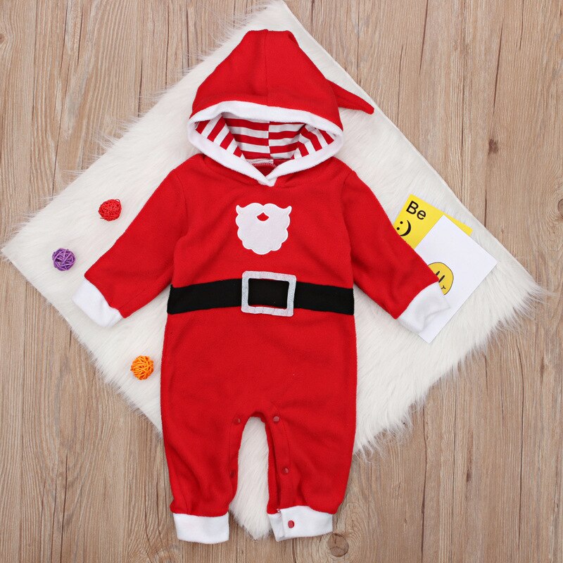 Children's Wear Baby Boy Girl Infant Long Sleeve Christmas 100% Soft Cotton Fleece Romper Jumpsuit Playsuit Clothes 0-24M DS19