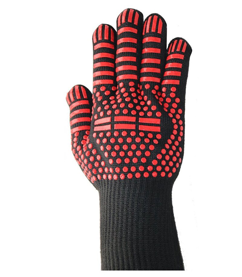1 stück Wärme beständig handschuhe 500/800 grad Grill ofen hohe temperatur Nicht-Unterhose handschuhe isolierung Anti-verbrühungen Mikrowelle: D