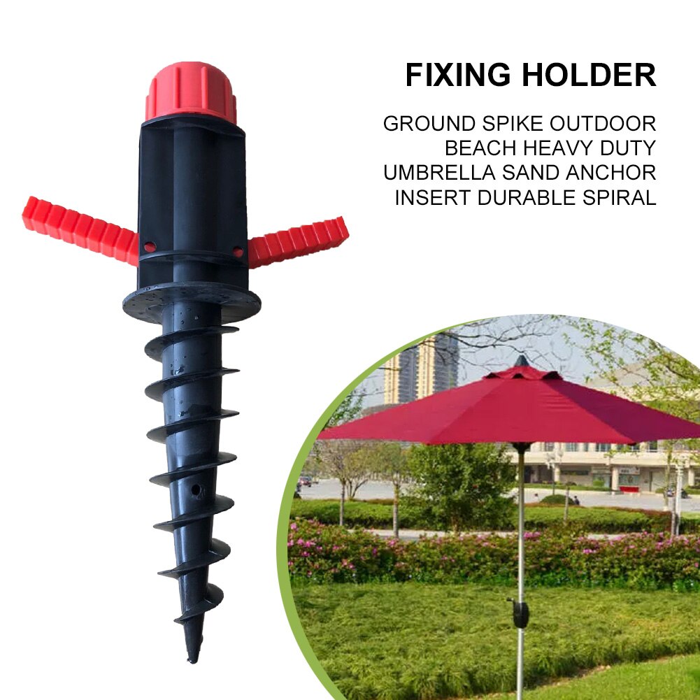 Insert Holder Heavy Duty Parasol Fixing Garden Ground Spike Umbrella Sand Anchor Camping Outdoor Beach Stand Spiral Patio