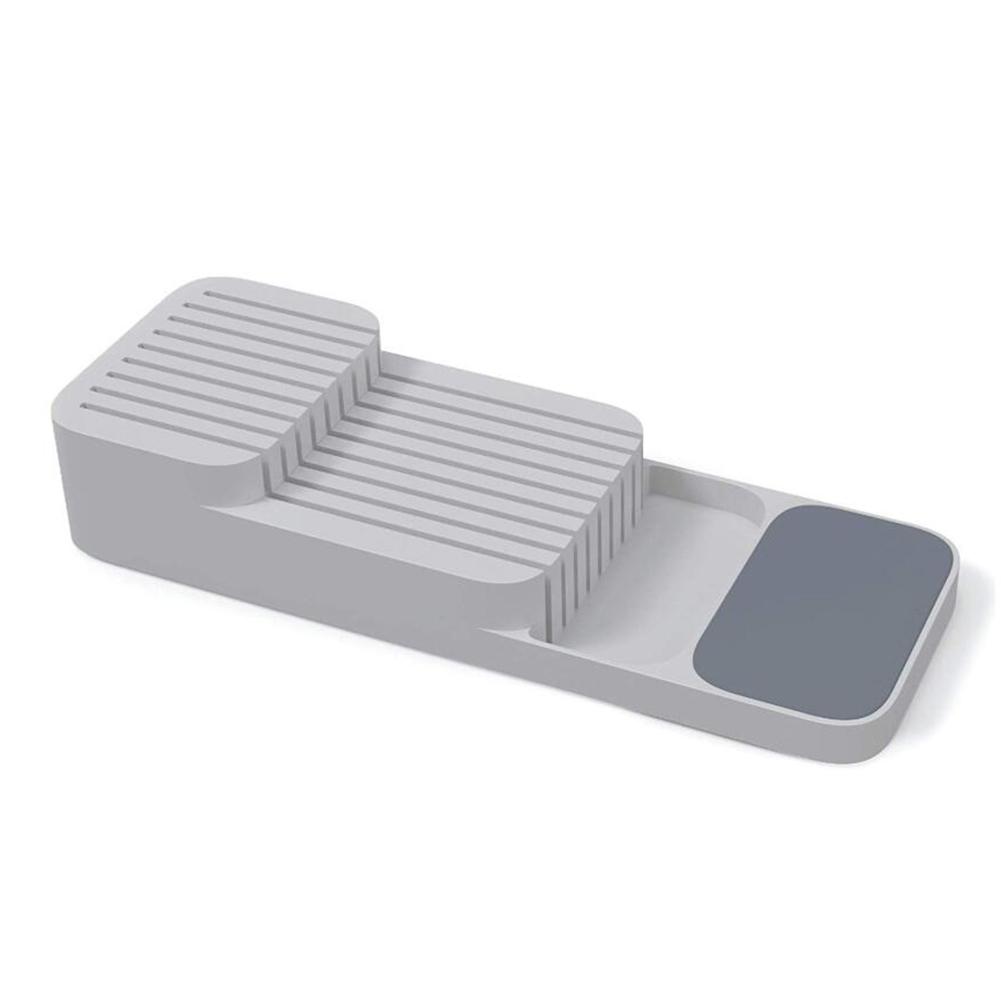 Organizador de cajones de cubiertos de doble capa bandeja organizadora de cajones de cocina para el almacenamiento de cubiertos y bandejas de cubiertos organizadores: Gray