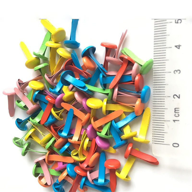 Brads métalliques de couleurs mélangées 8x17mm, 100 pièces, pour Scrapbooking, embellissement, fixation, Rivets en émail, fabrication de cartes: Default Title