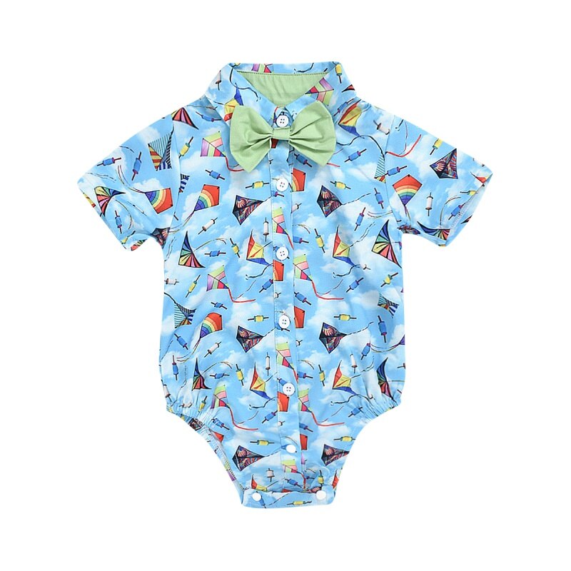 Zomer peuter jongens jumpsuit baby jongen heer strik korte mouwen romper 13: Ik / 12m