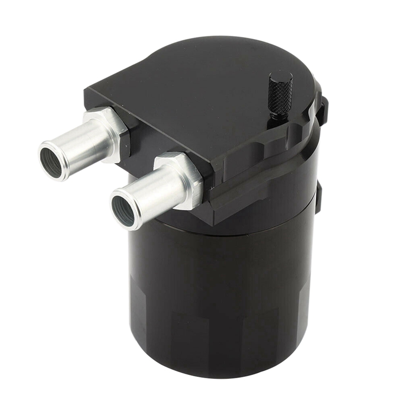 Universal Baffled Oil Catch Tank Can Car Racing Engine Reservoir Breather Black