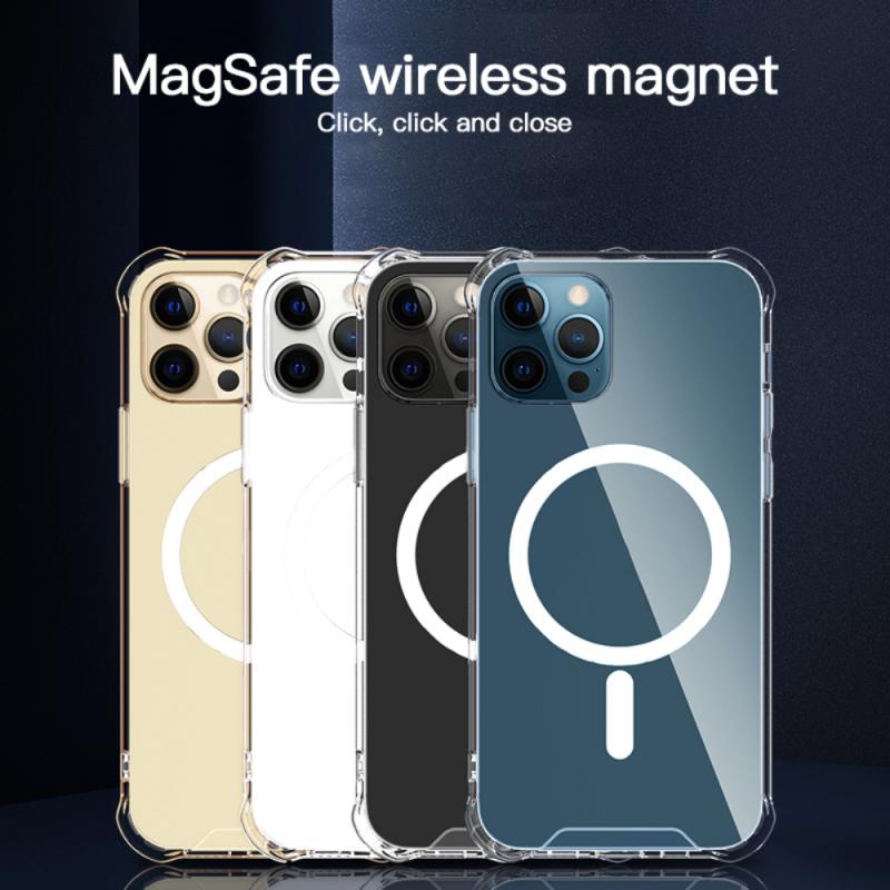 Saco de cartão para magsafe capa magnética moda carteira titular do cartão caso para iphone 12 pro max 12 mini 11 x xs luxo claro capinhas