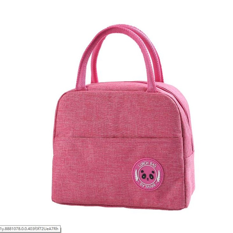 Portable Lunch Bag Thermal Insulated Lunch Box Tote Cooler Bag Bento Pouch Lunch Container School Food Storage Bags: pink 4