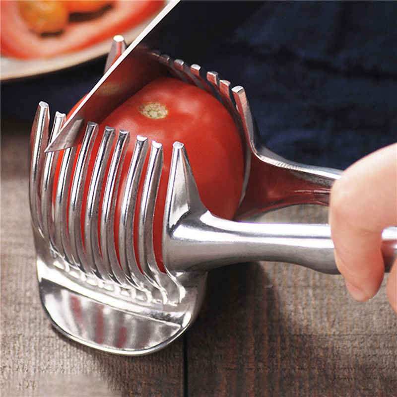 Thuis Multifunctionele Rvs Citruspers Ui Houder Aardappel Tomaat Slicer Keuken Gadgets