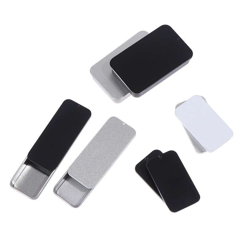 2pcs Tinplate Small Push-pull Box Solid Balm Box Metal Packaging Box