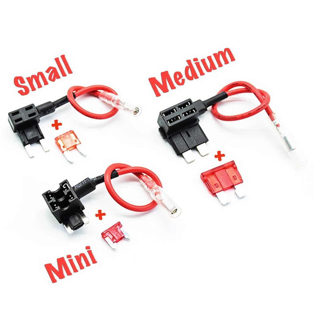 12V Micro/Mini/Standard Size Car Fuse Holder Add-a-circuit Piggy Back Fuse TAP Adapter with 10A ATM Blade Fuse