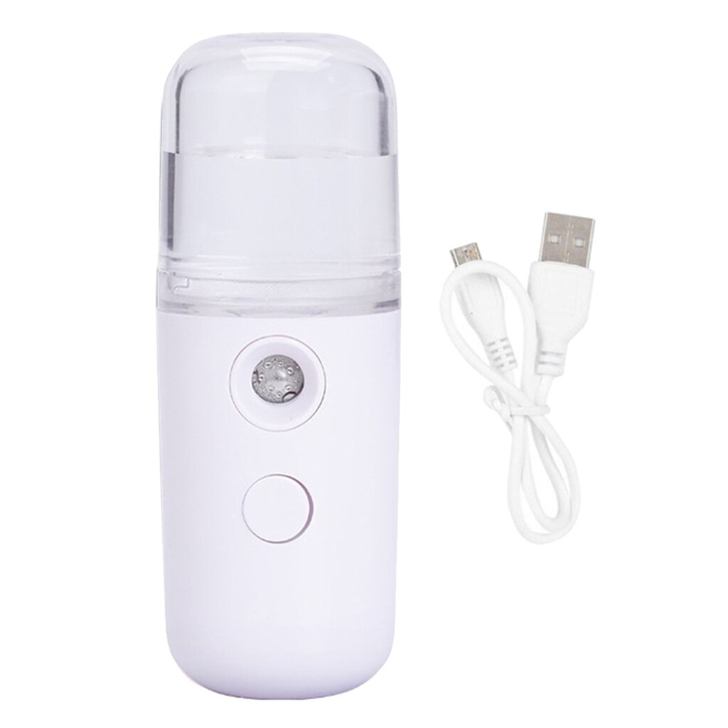 Portable USB Nano Mist Sprayer for Disinfecting & Face Hydration Beauty Device Nano Handy Mist Spray Facial Steamer Sprayer: White