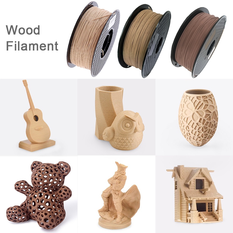 PLA Filament 1.75mm Wood Pla Filaments 3D Printer Non-toxic 500g/250g Sublimation Supplies Wooden Effect 3D Printing Materials