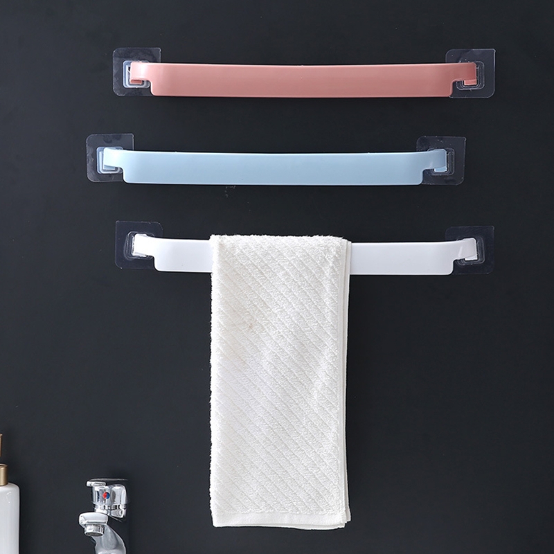 Plastic Towel Hanger Rail No Drill Bath Towel Holder Single Bar Towel Holder