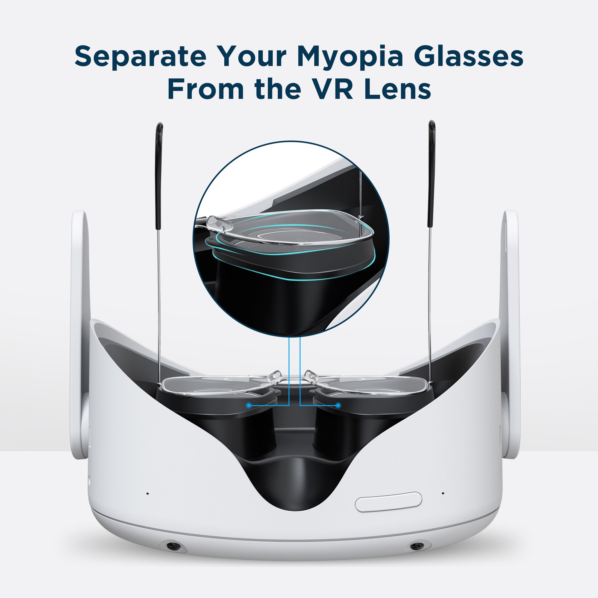 KIWI Entretoise de Lunettes Intégrée pour Oculus/Meta Quest 2/Quest 1/Rift S Protecteur d&#39;objectif Anti-Rayures Empêchant Lunettes Myopie de Rayer l&#39;objectif VR