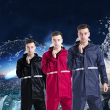 Adulte universel fendu vêtements de pluie imperméable imperméable bande réfléchissante manteau de pluie à l'extérieur YY087