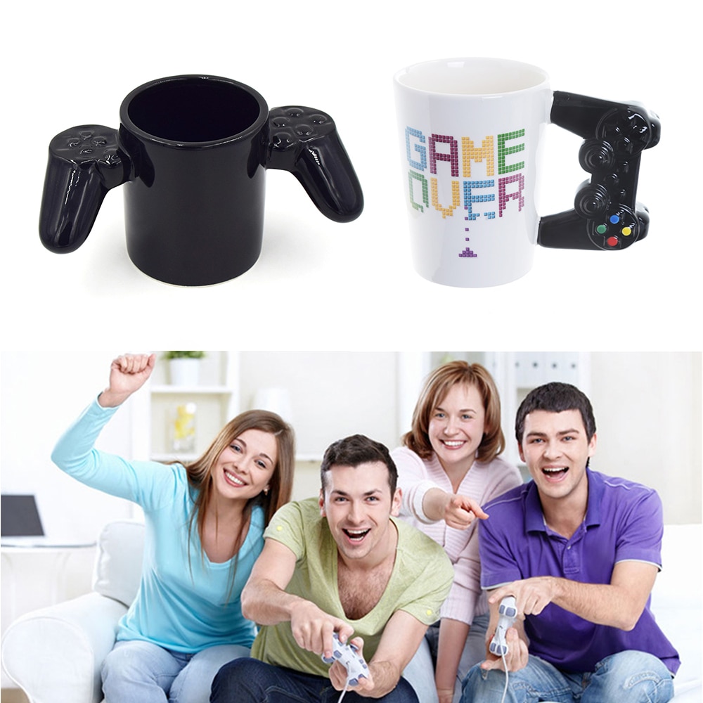 3D Game Over Coffee Mug Game Controller Handle Mug Ceramic Cup Milk Tea Mugs Game Boy Birthday Christmas