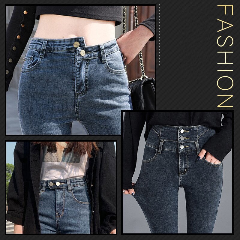 5 stk jeans taljeforlængelse justerbar strækknap fjederbukser generelt metalknapper tilbehør