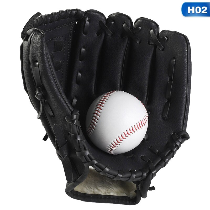 Guantes de béisbol para deportes al aire libre, equipo de práctica de Softball, tamaño 11,5 pulgadas, mano izquierda para adultos, hombre, mujer, tren para niños: Black