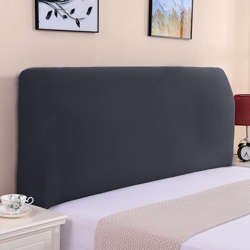 Couvre-lit élastique en peluche, épais, Protection contre la poussière, housse souple pour tête de lit et tête de lit: Grey Blue Bedspreads / W120xH50-65cm