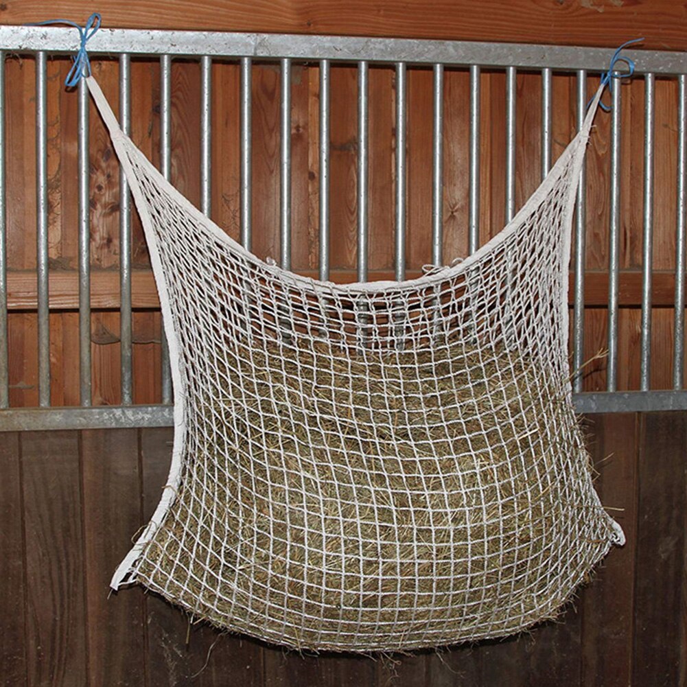 Farm Home Braided Nylon Hanging Mesh Net Small Hole Large Capacity Cattle Horse Feeding Space Saving Storage Portable Hay Bag