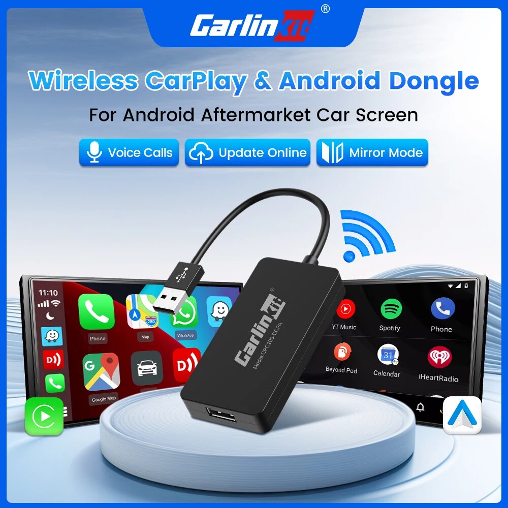 CarlinKit Wireless Carplay Dongle Android Auto Wireless AI Box FOTA MirrorLink USB Adapter For Aftermarket Android System
