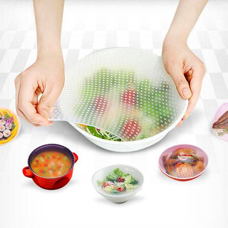 DUOLVQI Square Shaped Silicone Food Covers Kitchen utensils Cover Food Stretch Lids cuisine Microwave Accessories Kitchen Gadget