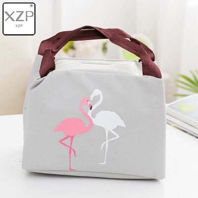 XZP Animal Flamingo Lunch Bag Girl Portable Insulated Thermal Food Picnic Lunch Bags Women kids Men Cooler Lunch Box Bag: Gray