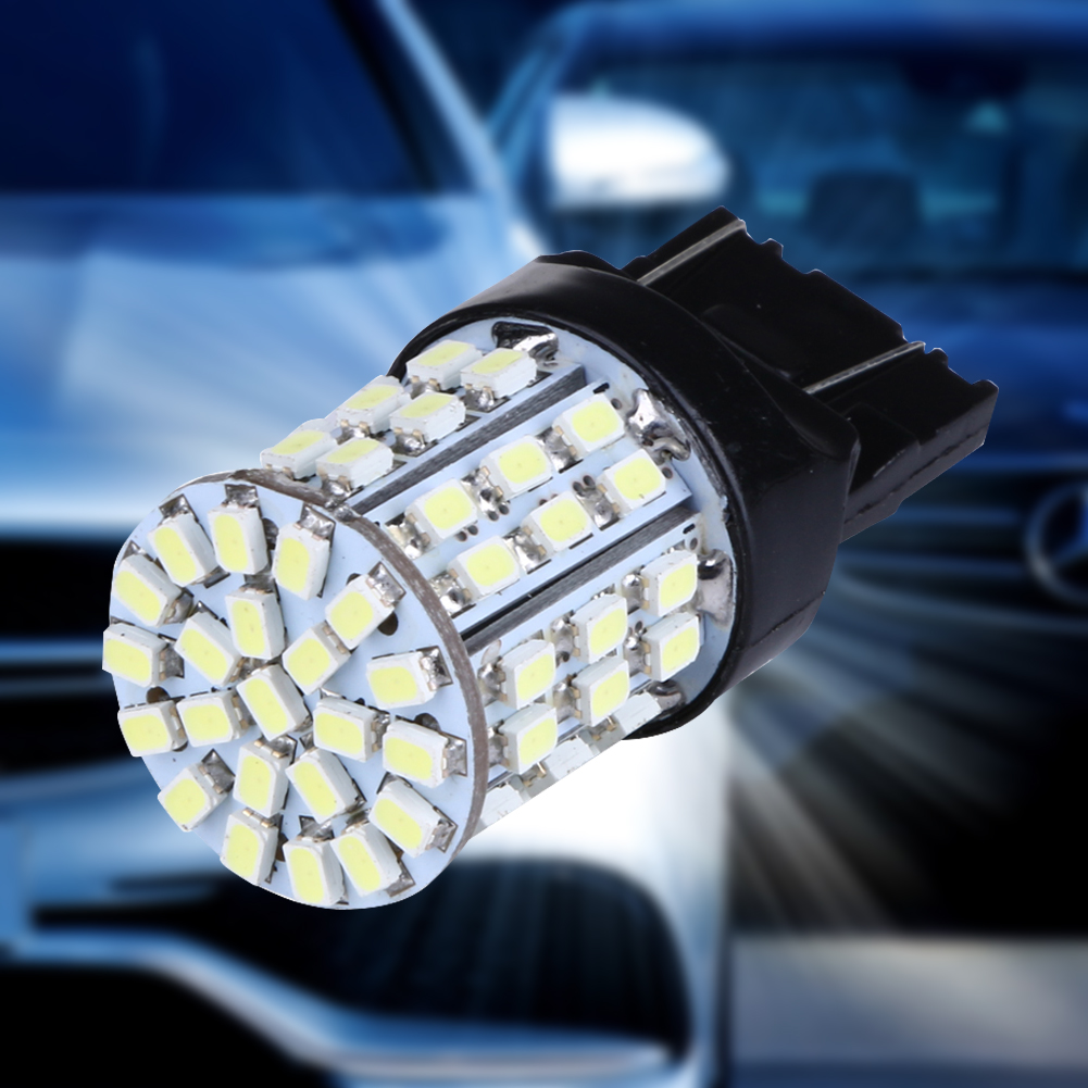 2 stücke T20 W21W 7443 7440 LED 64-SMD 1206 Schwanz halt Bremslicht Birne Lampe Weiß Signal Licht Autos teile Werkzeug