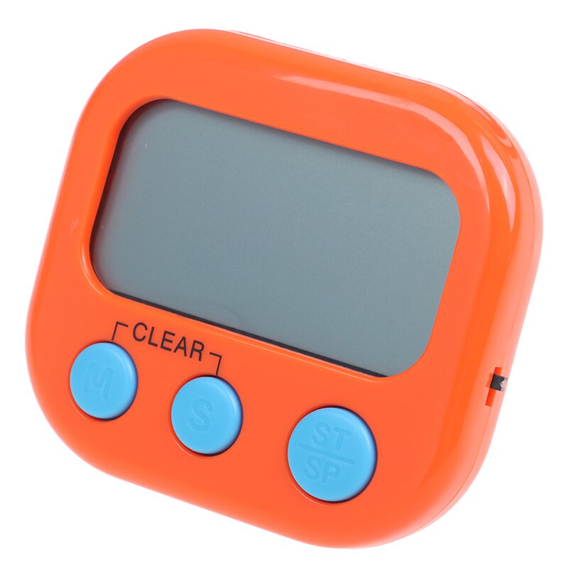 Practical Cooking Timer Alarm Clock Multi-Color Magnetic LCD Digital Kitchen Countdown Timer Alarm With Kitchen Timer: Orange