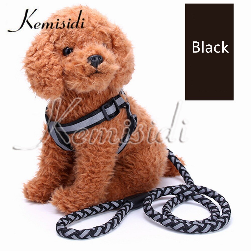 Kemisidi Reflecterende Knit Trekkabel Duurzaam Voor Huisdieren Hond Keten Borstband Supplies S, m, L Maat