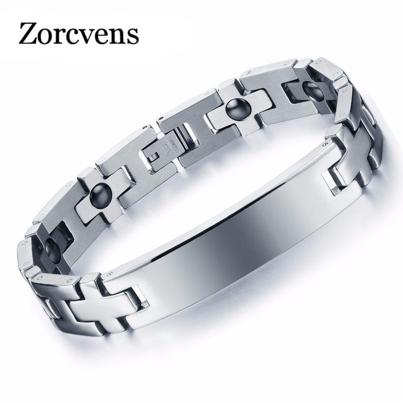 Zorcvens Paar Armband Rvs Magnetische Armband Gezondheidszorg Mannen Vrouwen Sieraden Charm Armbanden Bangles