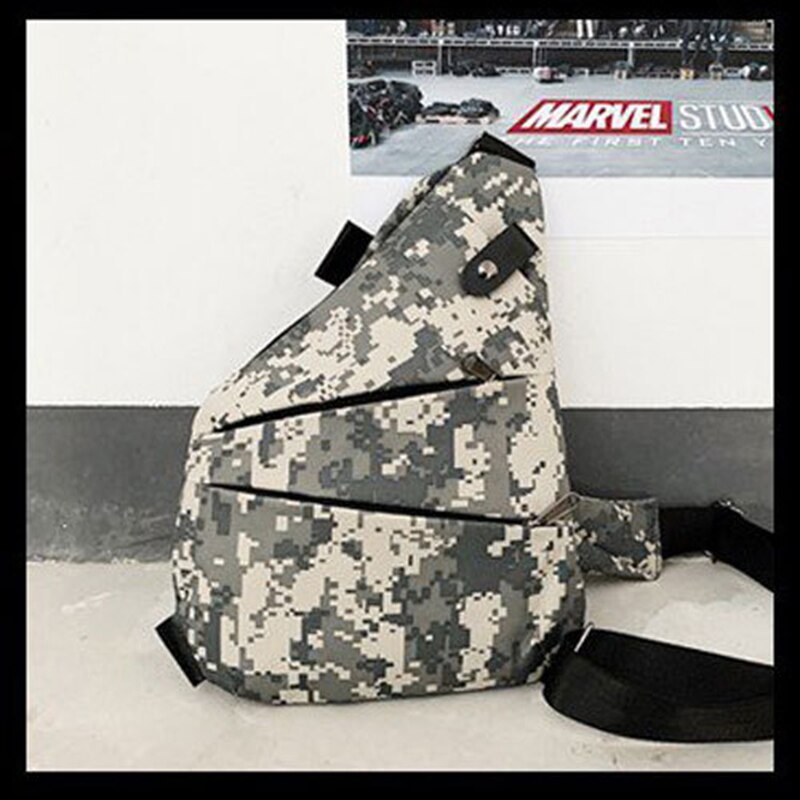 Mannen Reizen Zakelijke Fino Tas Inbraakpreventie Schoudertas Holster Anti Diefstal Beveiliging Band Digitale Opslag Borst Zakken: Camouflage Gy Right