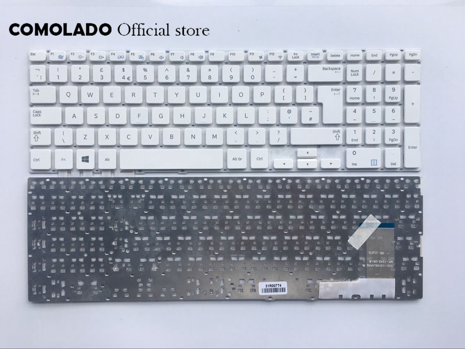 Reino Unido teclado del ordenador portátil para Samsung 370R5E NP370R5E NP370R5V 510R5E NP510R5E 450R5E 450R5V NP450R5E NP450R5V blanco y negro del Reino Unido: Blanco
