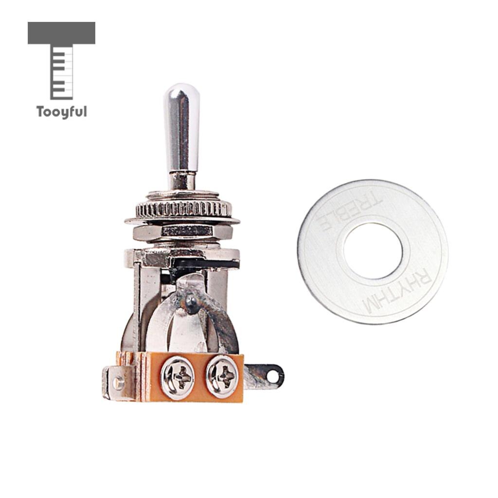 Tooyful Electric Guitar 3 Way Toggle Switch with Rhythm Treble Washer Ring Set Musical Intrument Parts