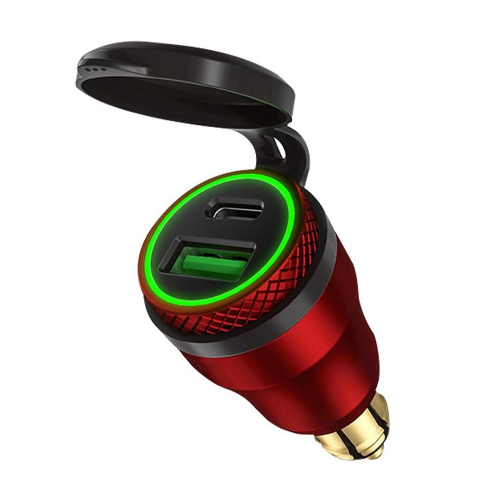 12V-24V QC3.0 USB Type C PD Fast Charging Power Adapter Charger Hella DIN EU Plug Socket for DUCATI Motorcycle B8