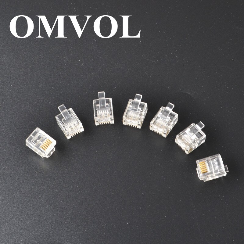 Conector macho RJ11 6P6C rojo Modular, 6 pines, Conector de teléfono