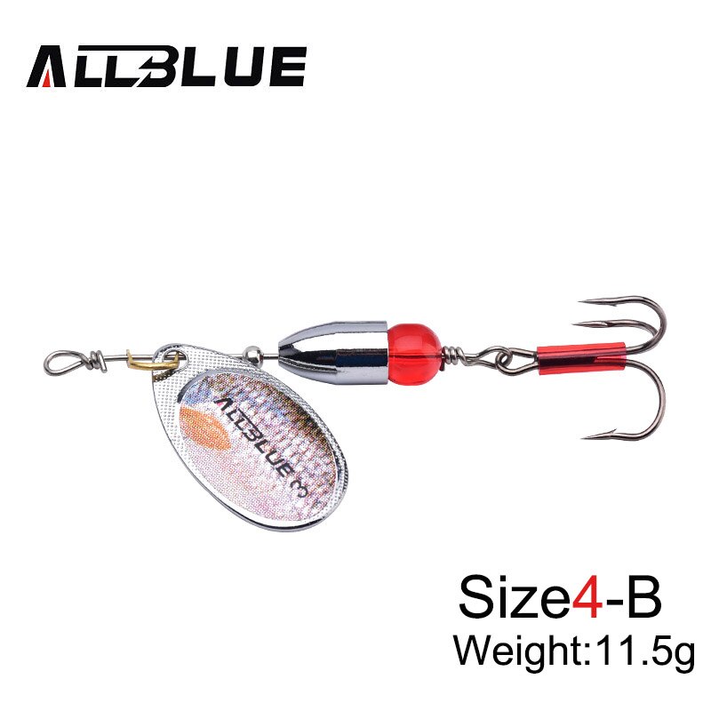 Allblue 5 stuks/partij 2# 3# 4#  metalen kogel spinner aas vislokmiddel longcast voor het vissen op kunstaas multi-size bas aas peche