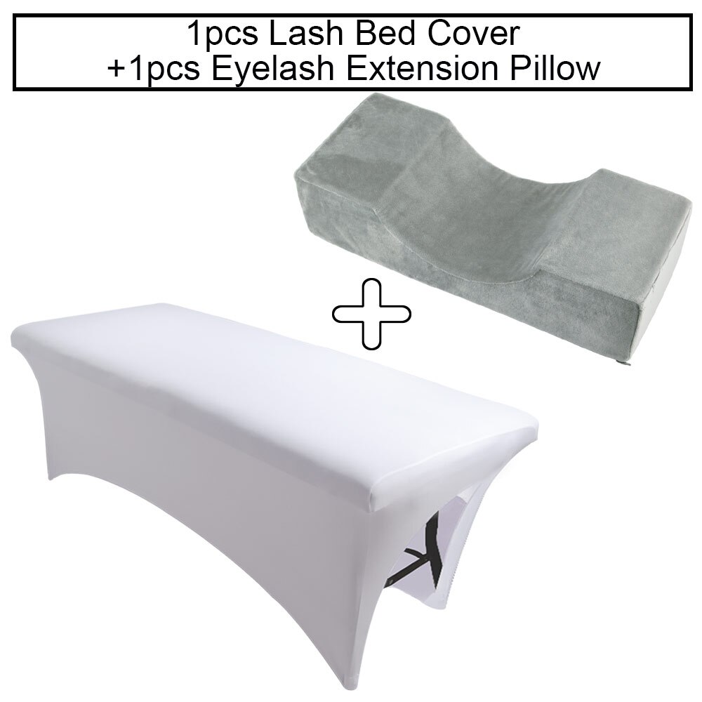 Lash Bed Eyelash Couch Cover Sheet Pillow For Extension Makeup Salon Bed Grafting Eyelashes Lash Extension Supplies: Grey Set 3