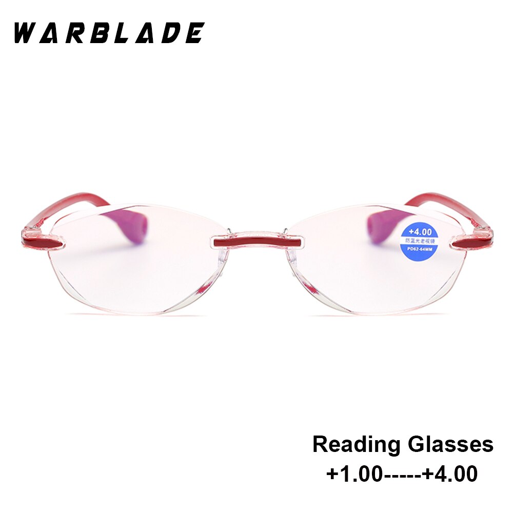WarBLade Women&#39;s Half Metal Frame Lenses Reading Glasses Femal Eyewear +0.5 +0.75 +1.0 +1.5 +2.0 +2.5 +3.0 +3.5 +4.0