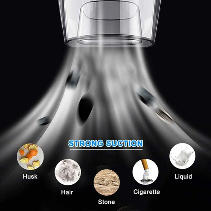 4 in 1 draagbare autostofzuiger met luchtcompressor led-lampje 120w nat- en droogzuiger stofzuiger