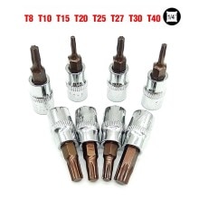 8Pcs 1/4 Inch Hex Drive Socket Set Socekt Wrench Socket Adapter Torx Screwdriver Bit Hand Tools T8-T40