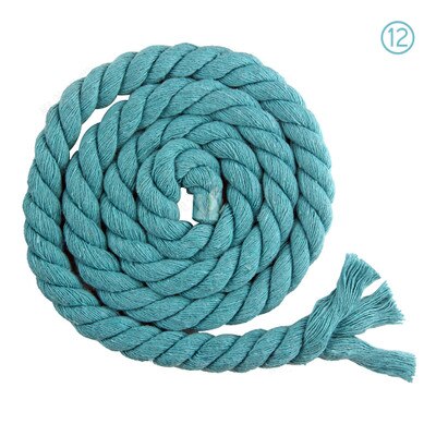 5 mètres 100%  coton 10mm 3 actions cordons de coton torsadés corde de coton tissée sac de bricolage cordon de serrage ceinture sangle accessoires de décoration: Vert menthe
