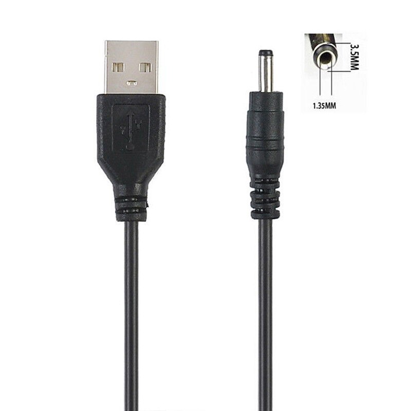 USB Port To 2.5 3.5 4.0 5.5mm 5V DC Barrel Jack Power Cable Cord Connector Black: DC3.5 3.5x1.35mm