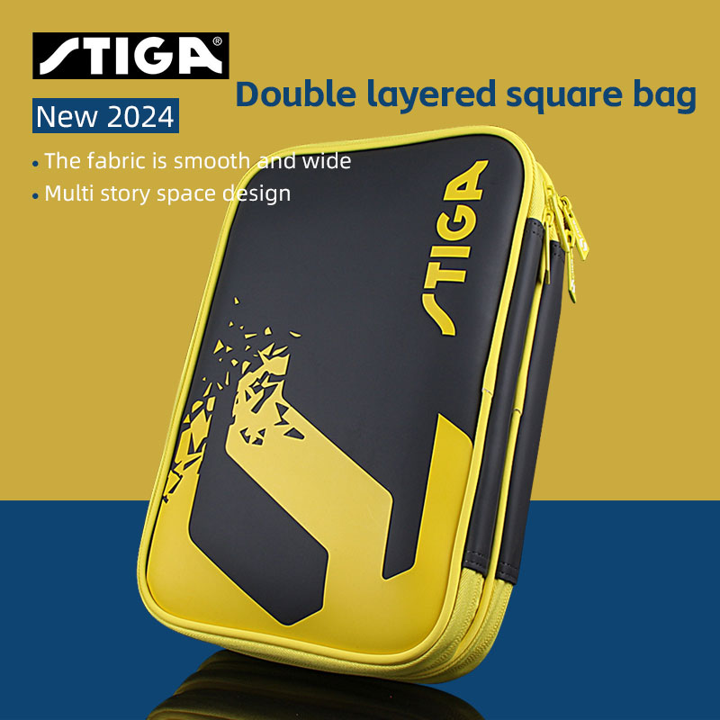 Stiga-Sac de raquette de tennis de table étanche, boîte de ping-pong de forme carrée, sac de raquette de sport portable