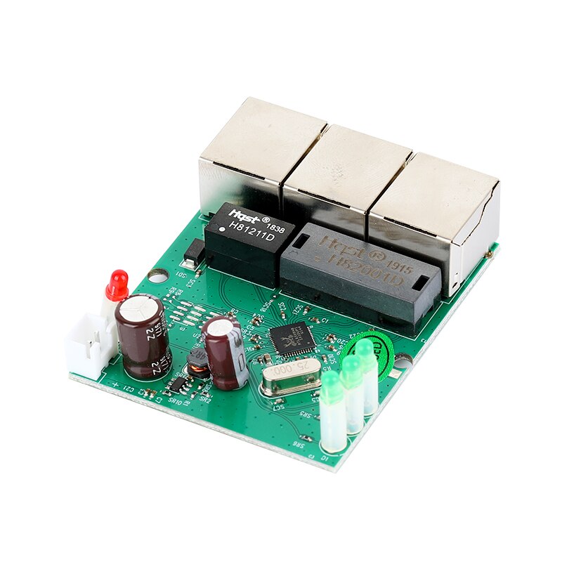 Data Transmission Conversion Distance Extended Ethernet 3-port Switch Module Splitter for Equipment Wiring Box