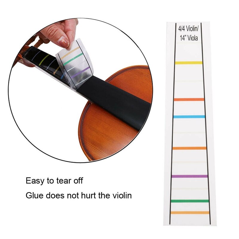 4/4 violino fretboard adesivo fingerboard marcador violino aprender nota gráfico fita 2pcs